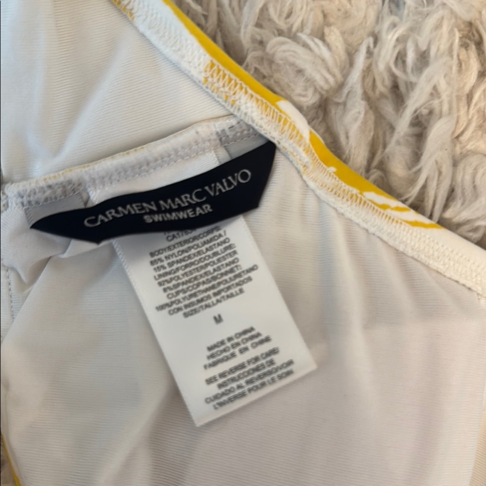 Carmen Marc Valvo Geometric Yellow and White Bikini - Picture 11 of 14